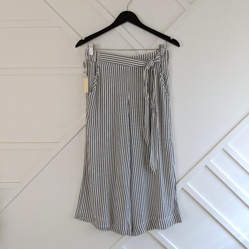 Aritzia Wilfred Faun stripe coulottes wide pants
